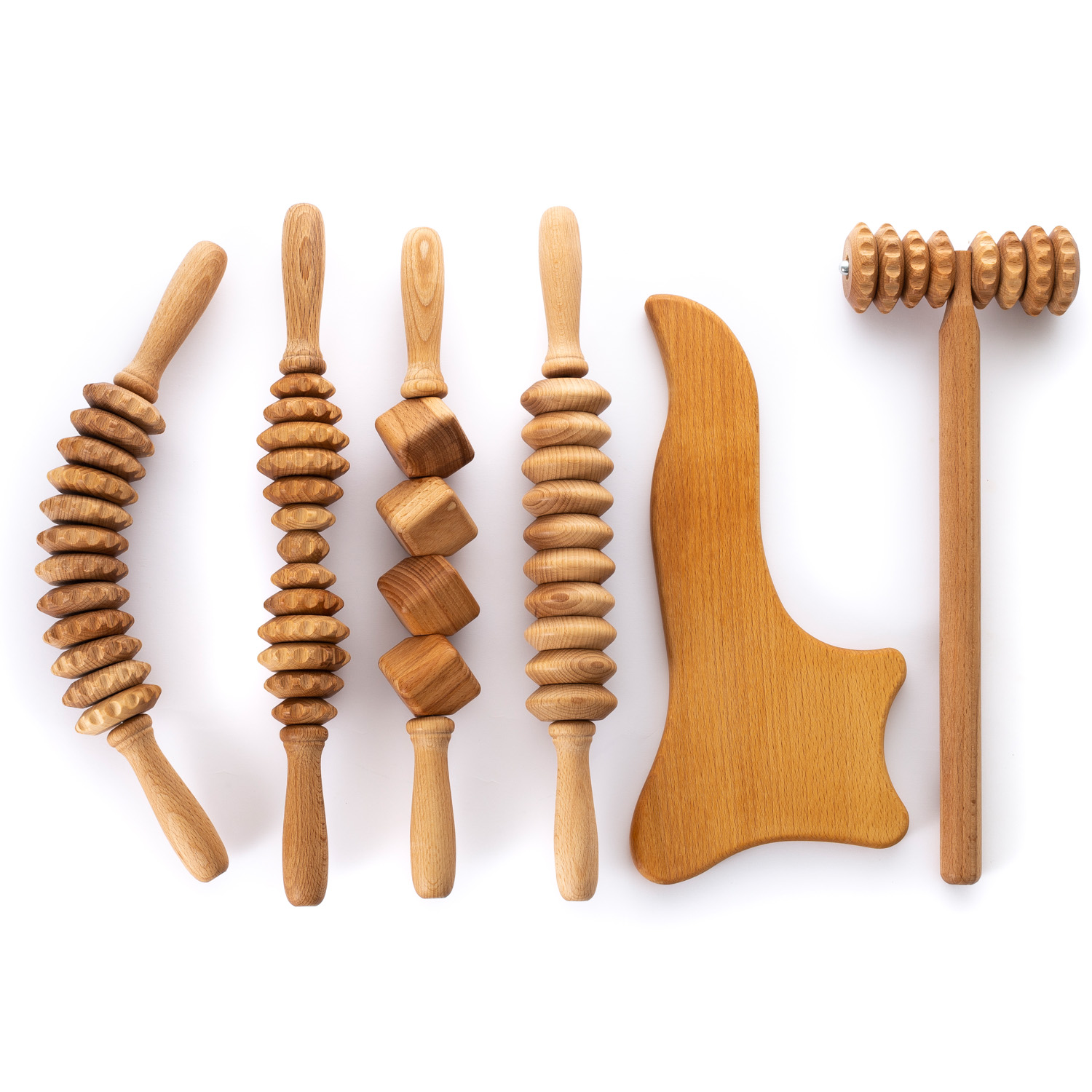 Anti Cellulite Massage Set Wooden Roller Lymphatic Drainage Tool - 6 3 | maderotherapy-accessories.com Anti Cellulite Massage Set Wooden Roller Lymphatic Drainage Tool - 6 - Image 3